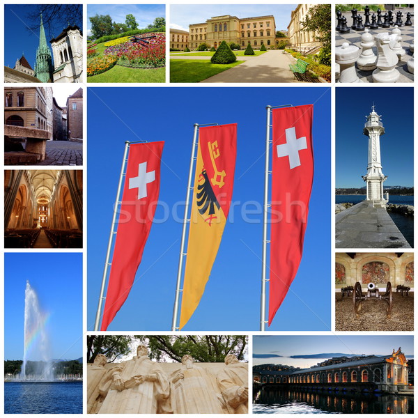 Geneva city collage, Switzerland Stock photo © Elenarts
