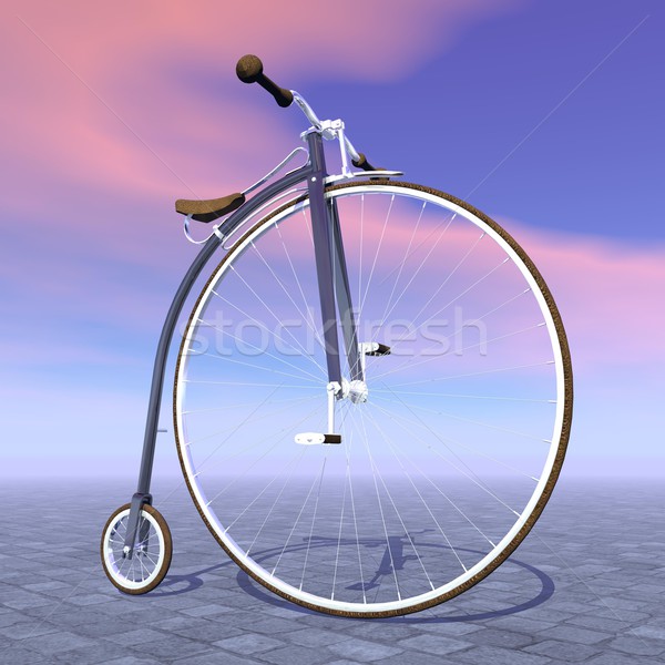 Foto d'archivio: Penny · bicicletta · rendering · 3d · bella · uno · grande