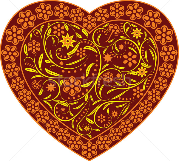 Claret heart with a summer ornament Stock photo © ElenaShow