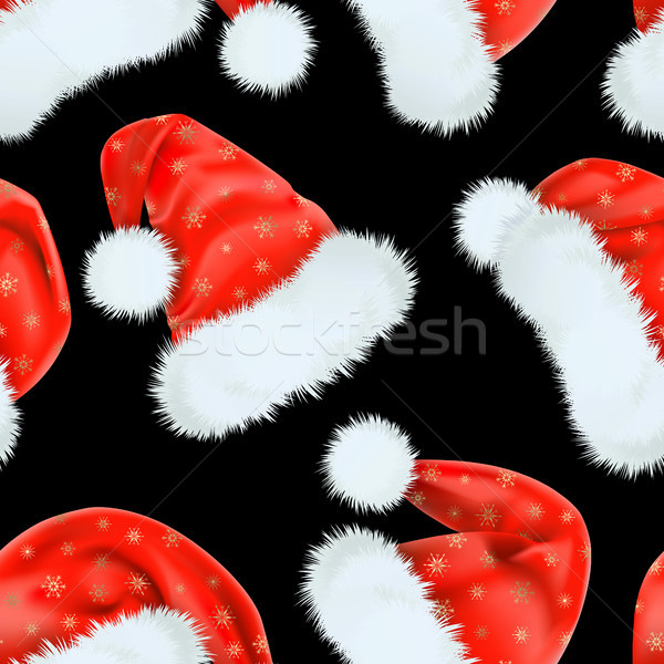 Seamless from Santa Claus caps. Mesh. Stock photo © ElenaShow