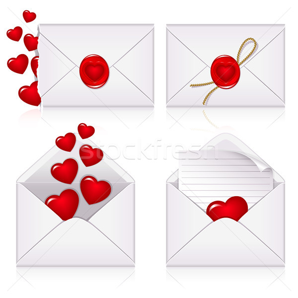 Foto stock: Conjunto · papel · projeto · carta · vermelho · carimbo