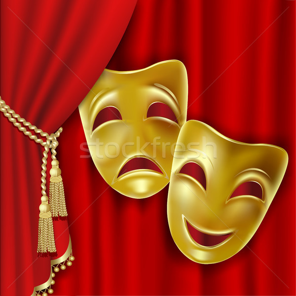 Színpadi maszkok maszk piros háló boldog Stock fotó © ElenaShow