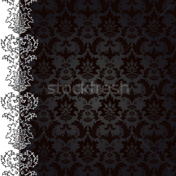 Fond noir fleurs laisse texture feuille [[stock_photo]] © ElenaShow