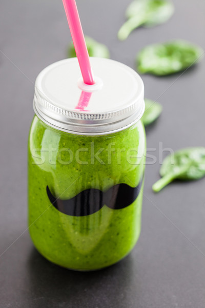 Smoothie verde vidro jarra fresco saudável comida Foto stock © ElinaManninen