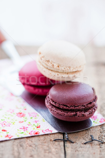 Macaroon and server Stock photo © ElinaManninen