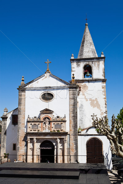 Kerk wijk Portugal gebouw Blauw Stockfoto © ElinaManninen