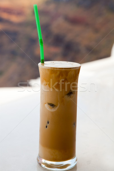 Frappe on a cafe table Stock photo © ElinaManninen