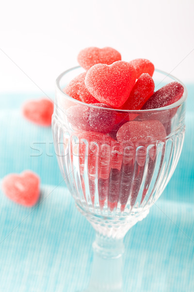 Szív cukorka szív alak üveg valentin nap világoskék Stock fotó © ElinaManninen