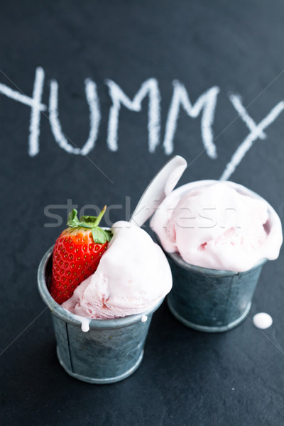 Strawberry ice cream Stock photo © ElinaManninen