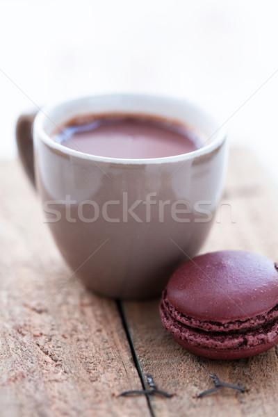 Hot chocolate and macaroon Stock photo © ElinaManninen