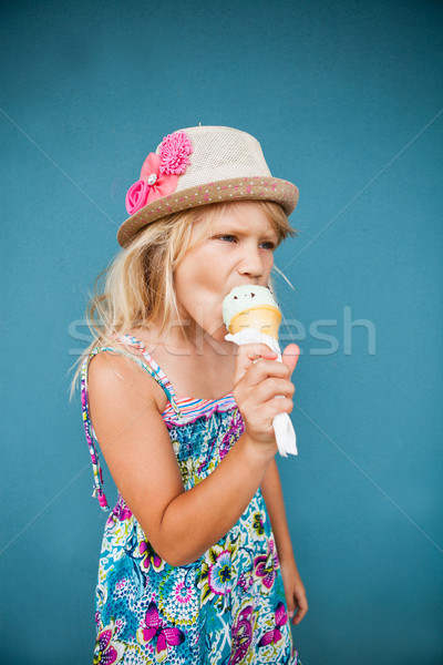 Young girl eating ice cream Stock photo © ElinaManninen