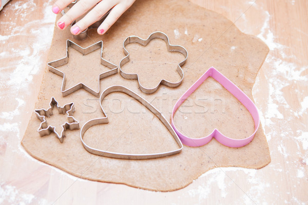Gingerbread dough and shaped cutters Stock photo © ElinaManninen