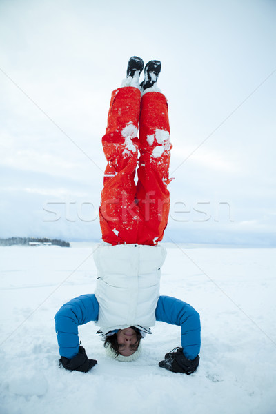 Headstand in winter Stock photo © ElinaManninen