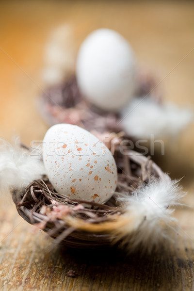 Stock foto: Ostereier · Osterei · natürlichen · Farben · Nest · Ostern
