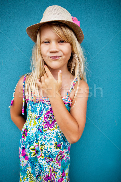 Stylish cute young girl Stock photo © ElinaManninen