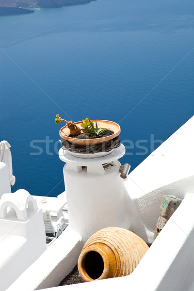 Pots in Thira, Santori, Greece Stock photo © ElinaManninen