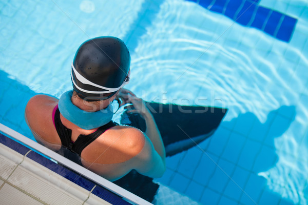 Female freediver at pool Stock photo © ElinaManninen