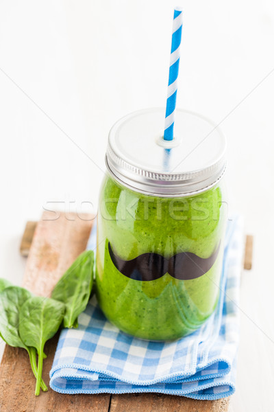 Smoothie vert verre jar fraîches saine alimentaire [[stock_photo]] © ElinaManninen