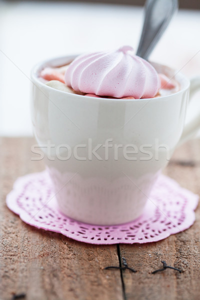Hot chocolate and meringue Stock photo © ElinaManninen