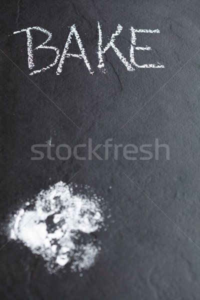 Açúcar de confeiteiro escuro palavra assar escrito Foto stock © ElinaManninen