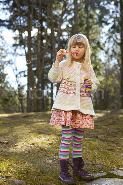 Stock foto: Kleines · Mädchen · Freien · cute · Kleidung · Gesicht