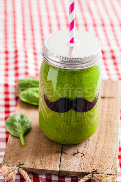 Smoothie vert verre jar fraîches saine alimentaire [[stock_photo]] © ElinaManninen