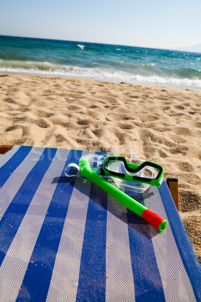 Rurka do nurkowania maska solarium plaży hot lata Zdjęcia stock © ElinaManninen