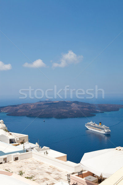 Navio de cruzeiro santorini Grécia ilha céu azul Foto stock © ElinaManninen