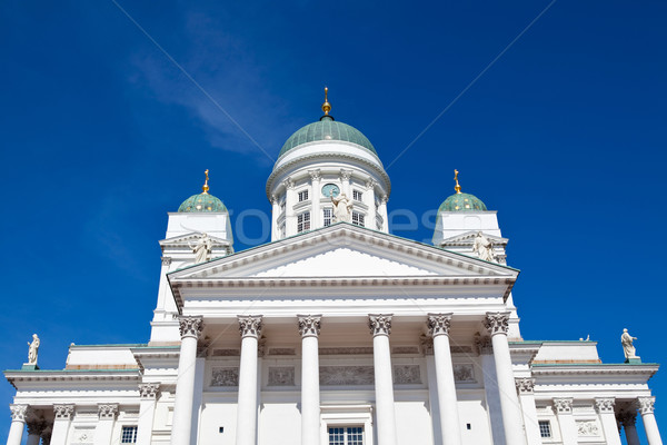 Kirche Helsinki Finnland blauer Himmel Gebäude blau Stock foto © ElinaManninen