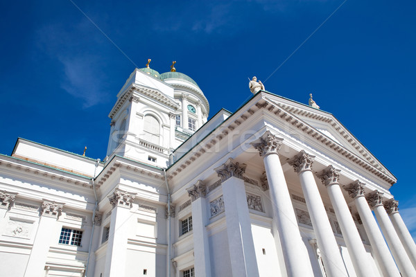 Kirche Helsinki Finnland blauer Himmel Gebäude blau Stock foto © ElinaManninen