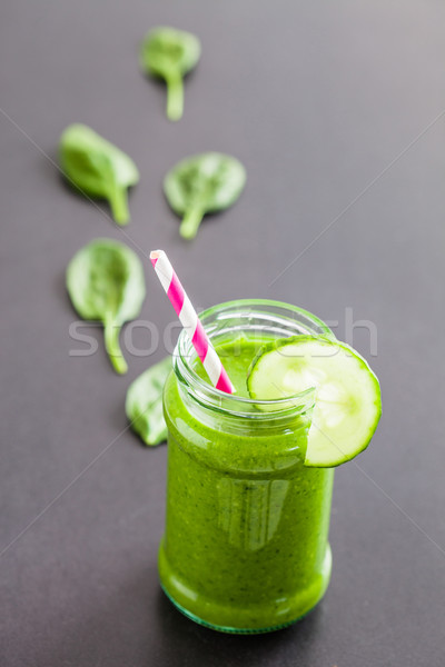 Smoothie vert verre fraîches saine alimentaire fruits [[stock_photo]] © ElinaManninen