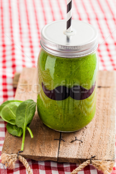 Smoothie vert verre jar fraîches saine alimentaire [[stock_photo]] © ElinaManninen