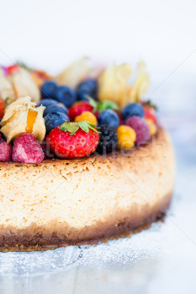 Torta di frutta primo piano fresche frutti di bosco Foto d'archivio © ElinaManninen