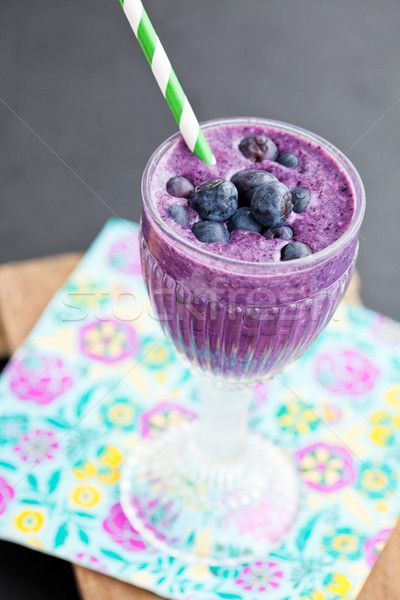 Blueberry milk smoothie Stock photo © ElinaManninen