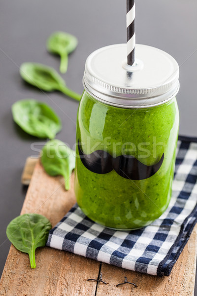 Smoothie vert verre jar fraîches saine alimentaire [[stock_photo]] © ElinaManninen