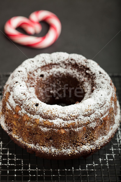 Stock photo: Chocolate cake and candy heart