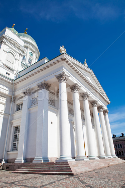 Kirche Helsinki Finnland blauer Himmel Gebäude blau Stock foto © ElinaManninen