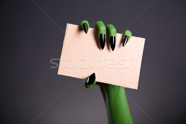Foto stock: Verde · monstruo · mano · fuerte · unas