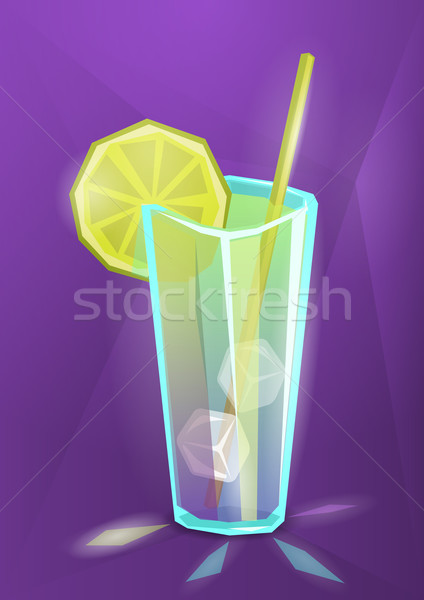 Vector illustration of summer cocktail, lemonade or juice  Stock photo © Elisanth