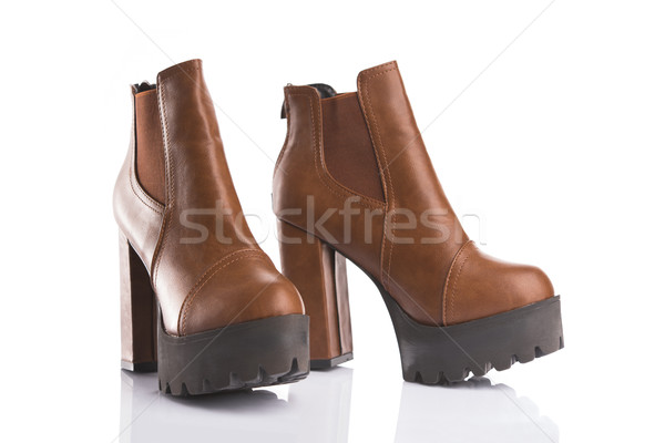 Pair of brown autumn boots  Stock photo © Elisanth