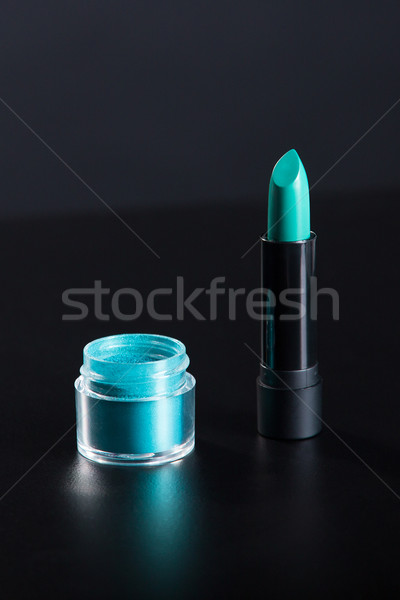 Lipstick and eye shadow in bright teal green color  Stock photo © Elisanth