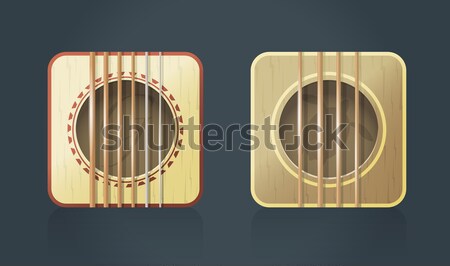 Stockfoto: Vector · gitaar · icon · muziek · software · akoestische · gitaar