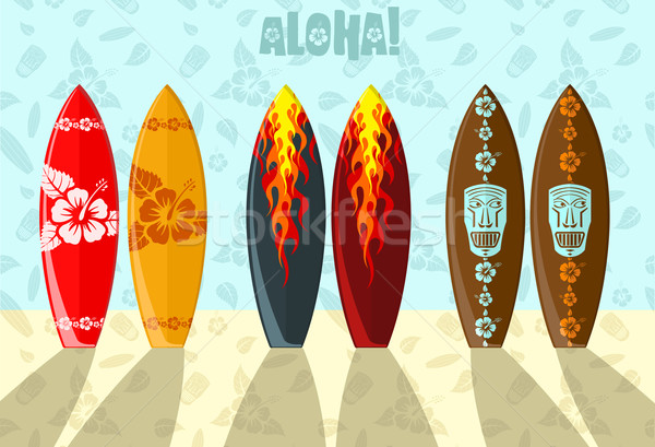 Vector illustration of surf boards  Stock photo © Elisanth