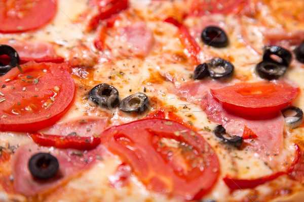 Сток-фото: выстрел · вкусный · итальянский · пиццы · ветчиной