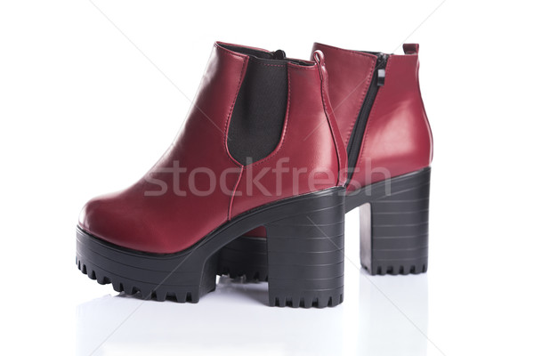 Pair of red boots for spring or autumn wear  Stock photo © Elisanth