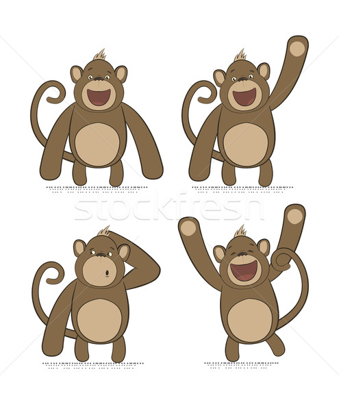 [[stock_photo]]: Vecteur · singes · différent · passions · nouvelle · année