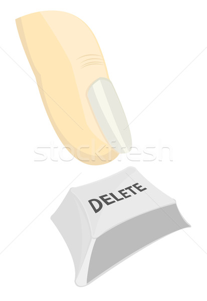 Vector illustration of finger pushing delete button  Stock photo © Elisanth