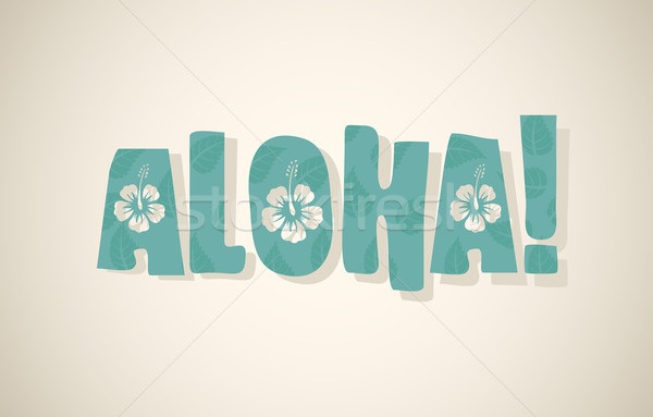 Vector aloha cuvant retro culori epocă Imagine de stoc © Elisanth