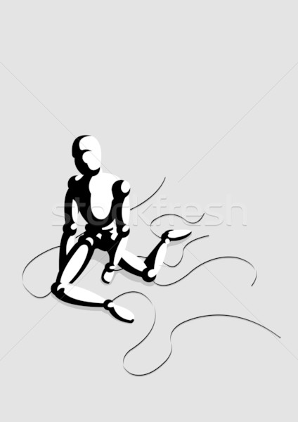 Eenzaam marionet grijs man ontwerp model Stockfoto © Elisanth