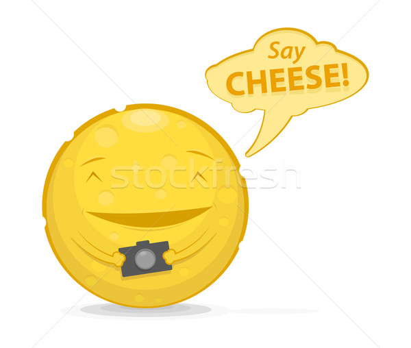 Stock foto: Funny · Käse · Foto · Kamera · Sprechblase · Hand